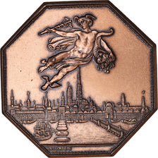 France, Token, Chambre de Commerce de Rouen, 1802, Lecomte, AU(55-58), Bronze