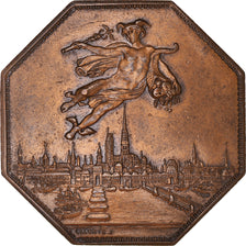 France, Token, Chambre de Commerce de Rouen, 1802, Lecomte, AU(50-53), Bronze