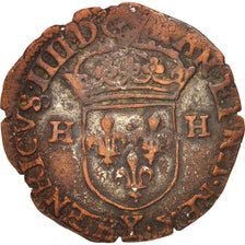 Henri IV, Douzain, 1599, Bourges, VF(20-25), Billon, Sombart:4420