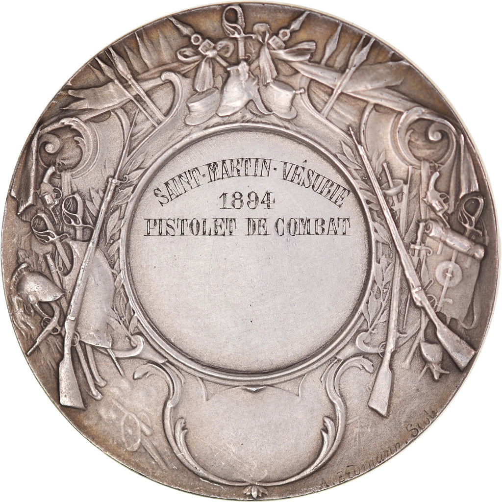 Frankrijk, Medaille, Saint-Martin-Vésubie, Pistolet de Combat, 1894, Rivet, PR