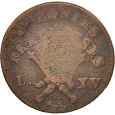 Guadeloupe, 3 Sols 9 Deniers, 1793, VF(20-25), Bronze, KM:1, Lecompte:4