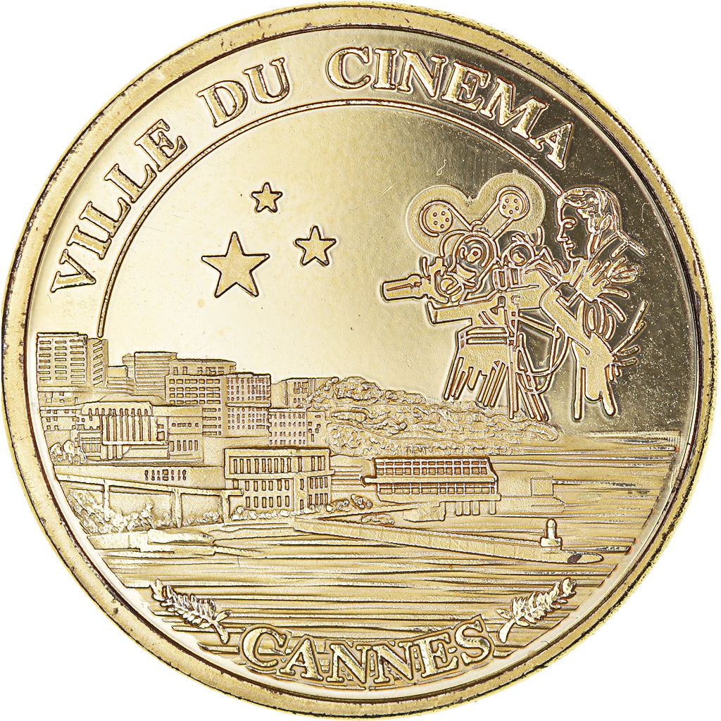 Francia, zeton, Jetón turístico, Cannes, Ville du Cinéma, EBC, Aluminio y