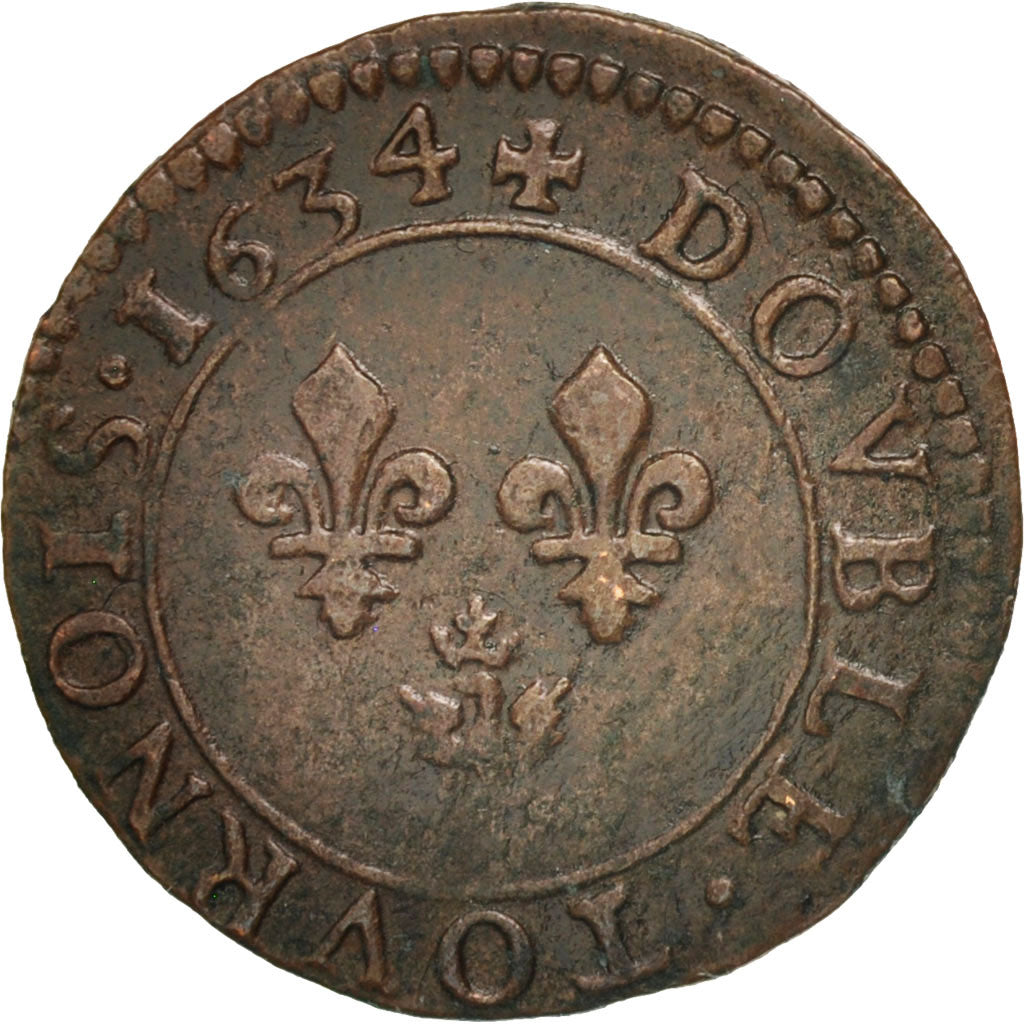FRENCH STATES, NEVERS & RETHEL, Charles of Gonzaga, Double Tournois, 1634