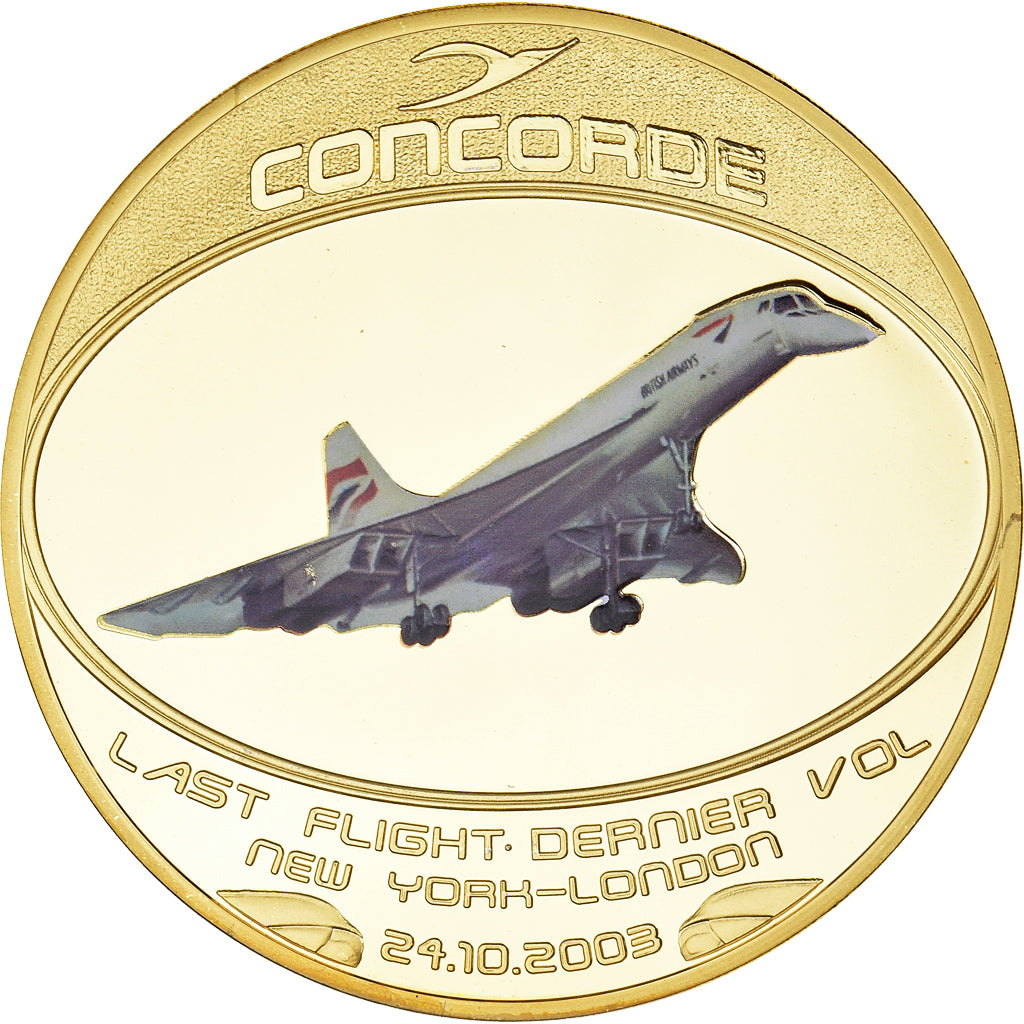 France, Médaille, Concorde, Dernier Vol New-York / London, Aviation, 2003, FDC
