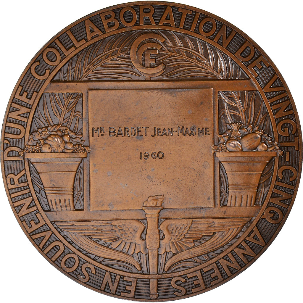 France, Medal, Crédit Commercial de France, Bank, 1960, Bazor, AU(50-53)