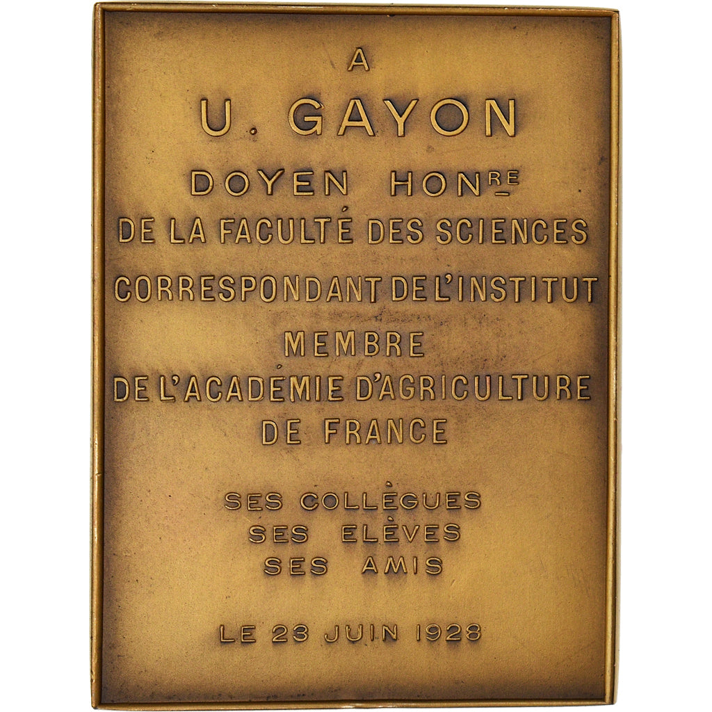 France, Medal, Ulysse Gayon, Biochimiste Agronome, Sciences & Technologies