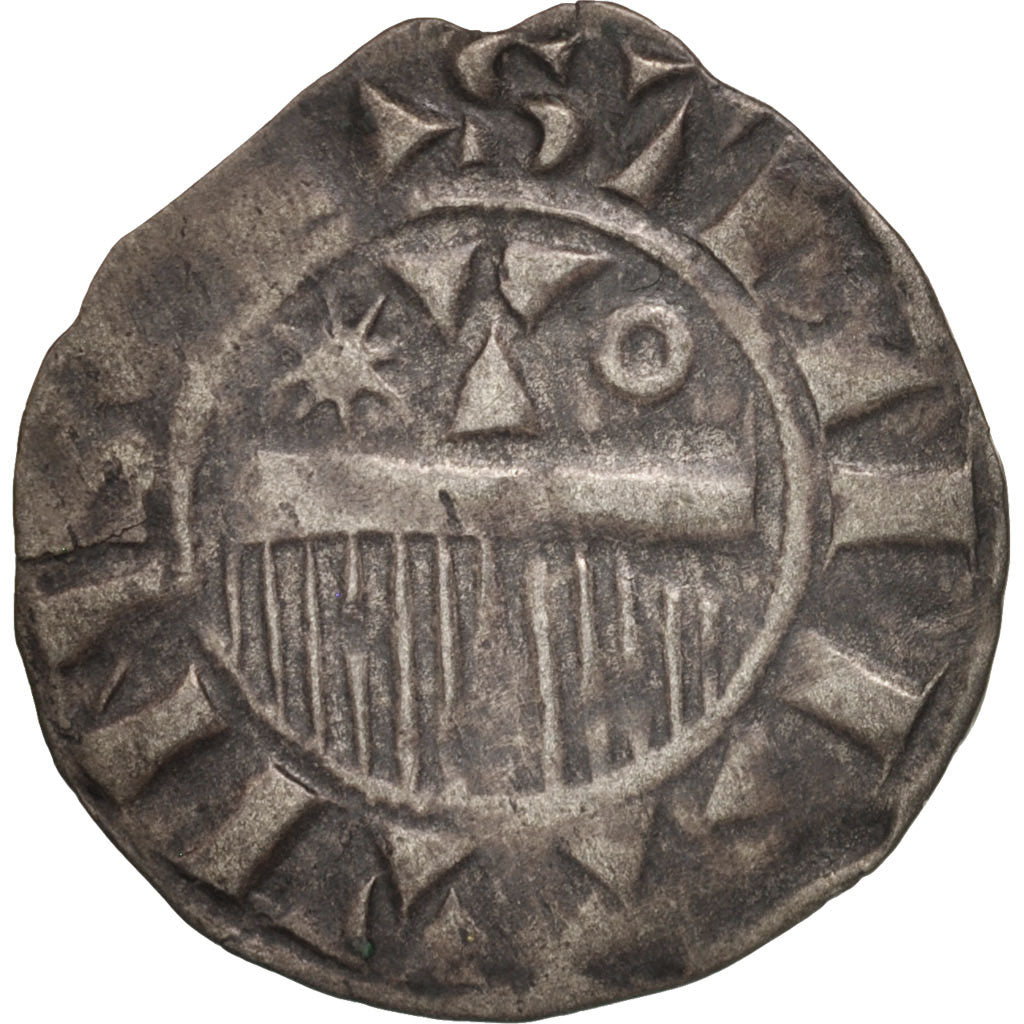 Champagne, Henri II (1180-1197), Denier, Provins, TTB, Argent, Boudeau:1762