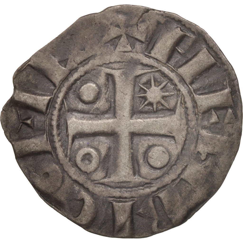 Champagne, Henri II (1180-1197), Denier, Provins, TTB, Argent, Boudeau:1762