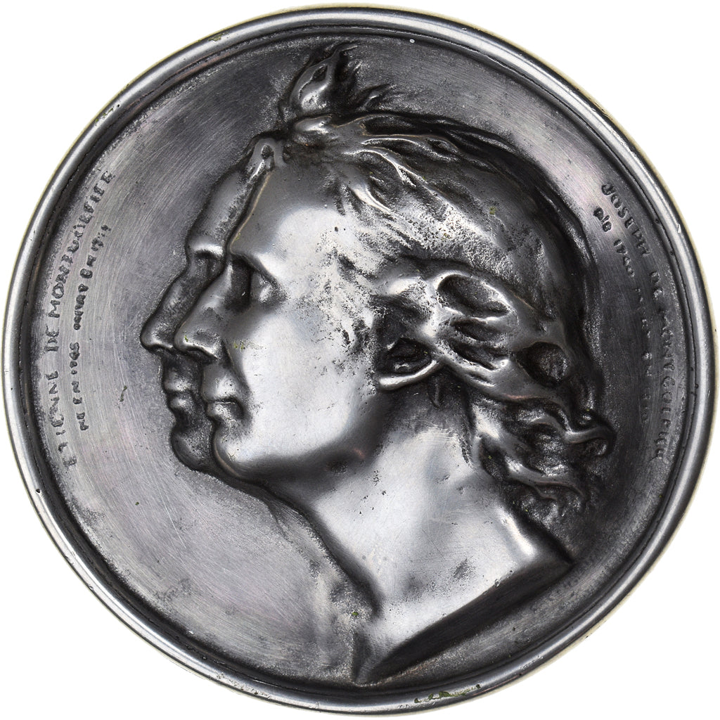 Francia, medalla, Etienne et Joseph de Montgolfier, Aviation, Haut Relief, SC