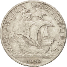 Portugal, 10 Escudos, 1954, EF(40-45), Silver, KM:586