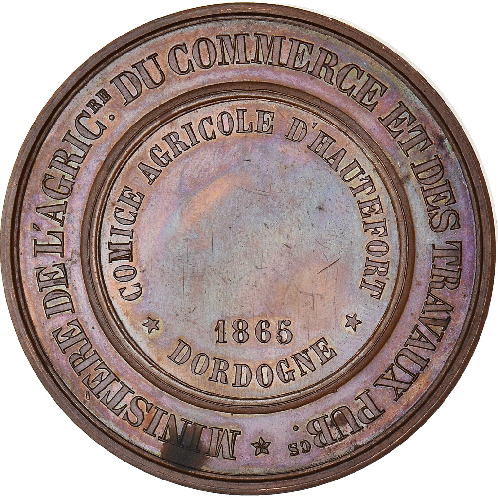 France, Medal, Napoléon III, Comice Agricole d'Hautefort, Dordogne, 1865