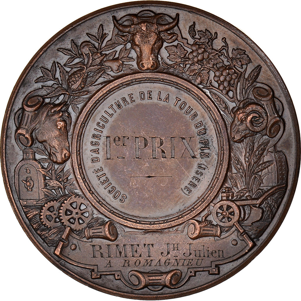 Francia, medaglia, Société d'Agriculture de la Tour du Pin, Isère, Desaide