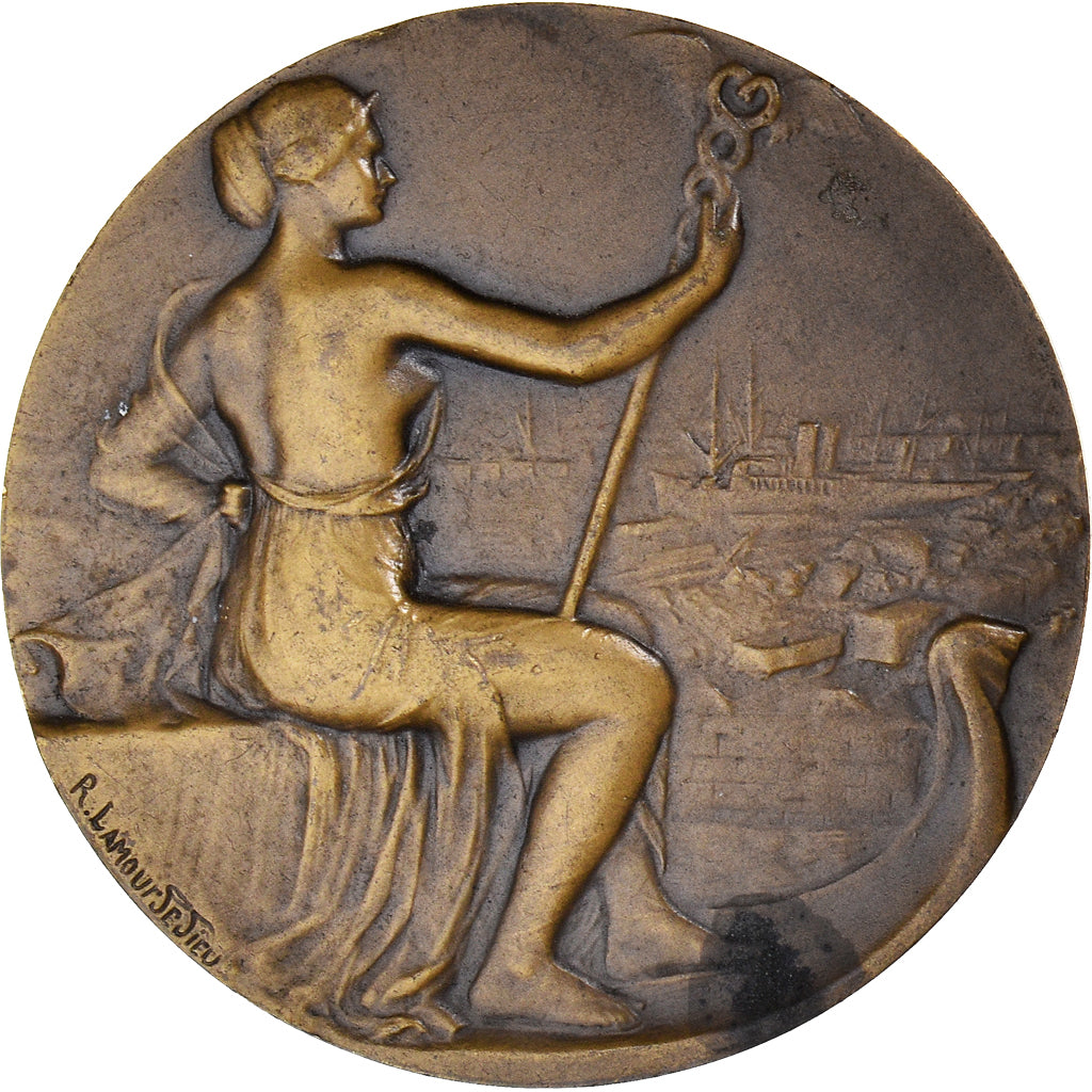 France, Médaille, Femme au Caducée, Commerce, Lamourdedieu, TTB+, Bronze