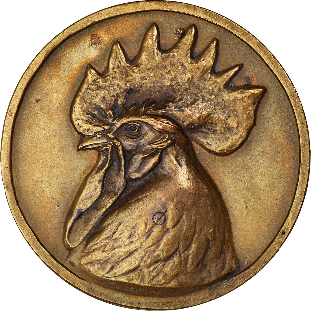 France, Medal, le coq, Animalière, Cochet, AU(50-53), Bronze
