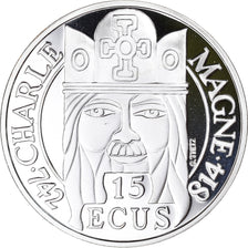 Moneda, Francia, 100 Francs-15 Ecus, 1990, Paris, BE, FDC, Plata, KM:989
