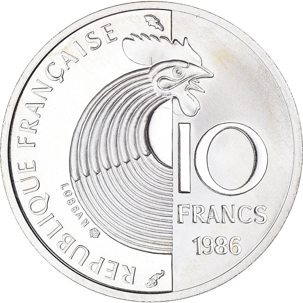 Moneta, Francia, Schuman, 10 Francs, 1986, Paris, BE, FDC, Argento, KM:958b