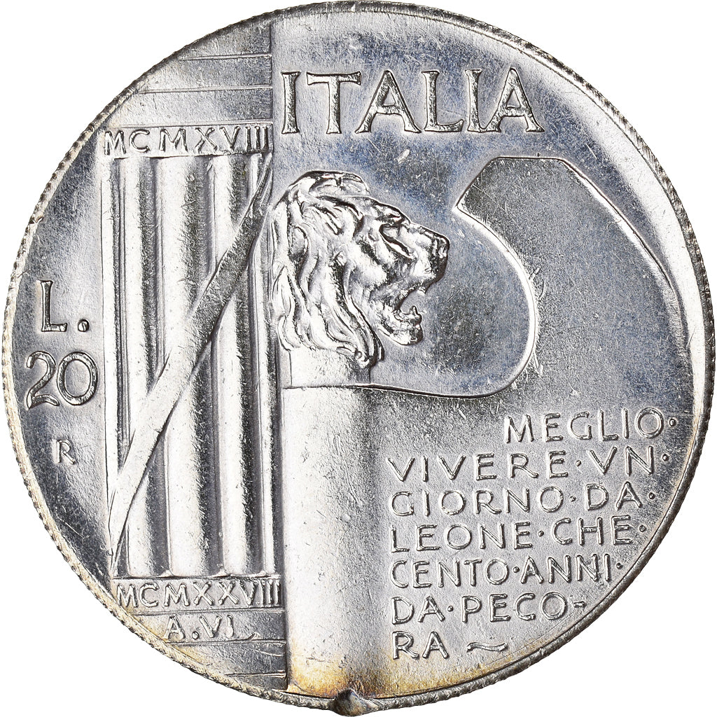 Moneta, Italia, Mussolini (monnaie apocryphe), 20 Lire, 1928, Rome, SPL