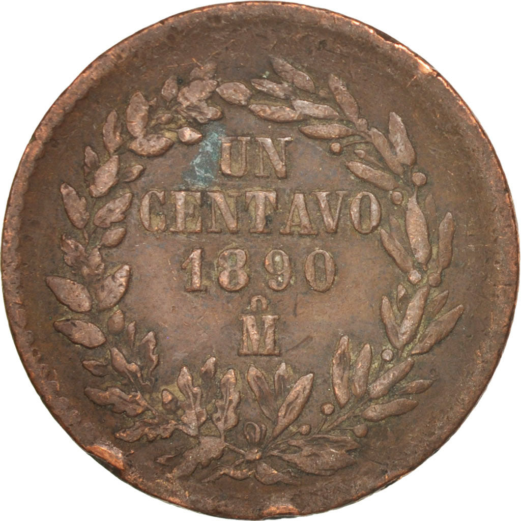 Mexico, Centavo, 1890, Mexico City, EF(40-45), Copper, KM:391.6