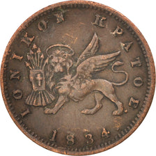 IONIAN ISLANDS, Lepton, 1834, EF(40-45), Copper, KM:34