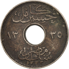 Egypt, Hussein Kamil, 2 Milliemes, 1917, EF(40-45), Copper-nickel, KM:314