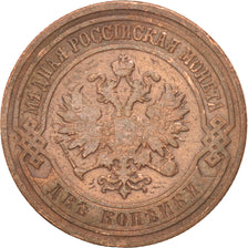 Russia, Nicholas II, 2 Kopeks, 1904, EF(40-45), Copper, KM:10.2