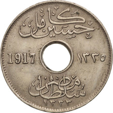Egypt, Hussein Kamil, 5 Milliemes, 1917, Heaton, AU(50-53), Copper-nickel, KM315