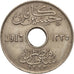 Egypt, Hussein Kamil, 5 Milliemes, 1917, Heaton, AU(50-53), Copper-nickel, KM315