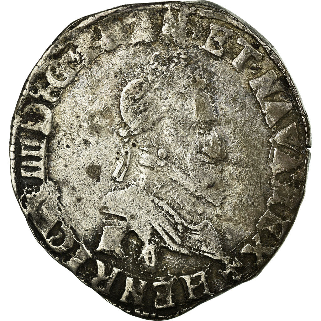 Coin, France, Henri IV, Demi Franc, 1604, Bordeaux, VF(30-35), Silver