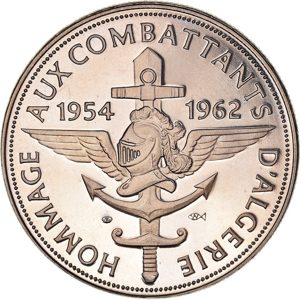 France, Medal, Hommage aux Combattants d'Algérie, WAR, MS(65-70), Copper-nickel