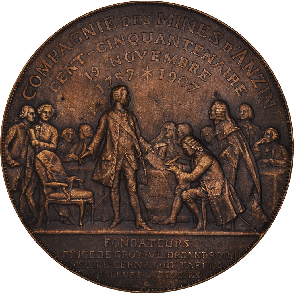 France, Medal, Compagnie des Mines d'Anzin, Business & industry, 1907