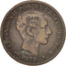 Spain, Alfonso XII, 5 Centimos, 1879, Madrid, VF(30-35), Bronze, KM:674