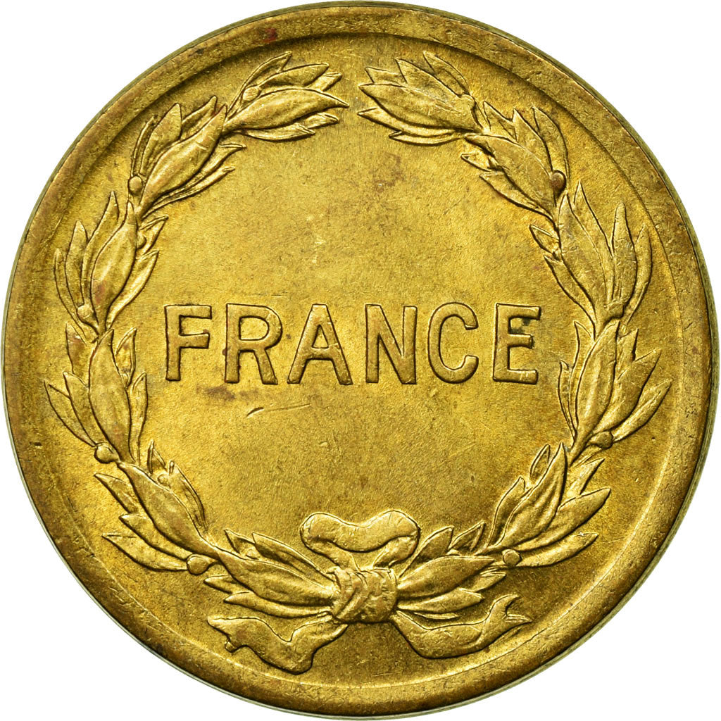 Coin, France, France Libre, 2 Francs, 1944, Philadelphia, AU(50-53), Brass