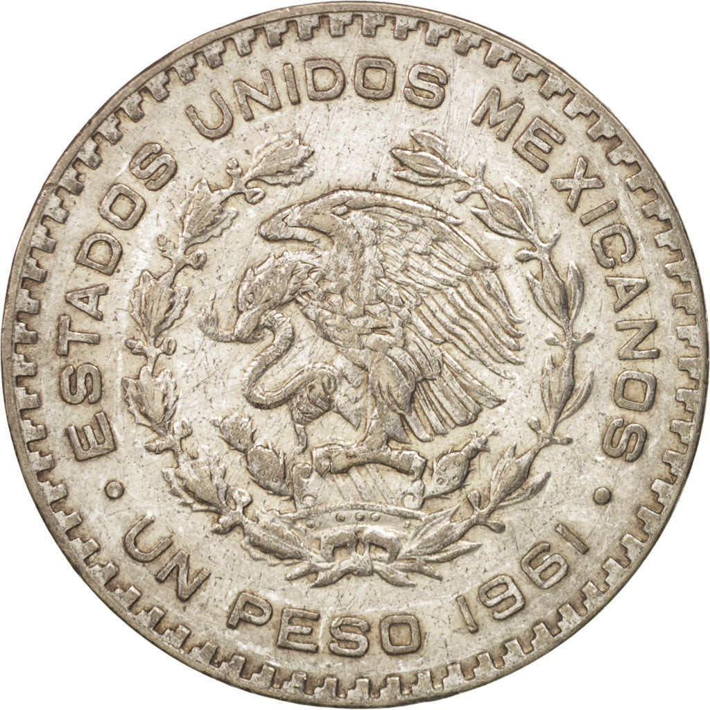 Mexico, Peso, 1961, Mexico City, EF(40-45), Silver, KM:459