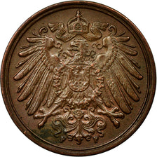 Coin, GERMANY - EMPIRE, Wilhelm II, Pfennig, 1906, Stuttgart, AU(50-53), Copper
