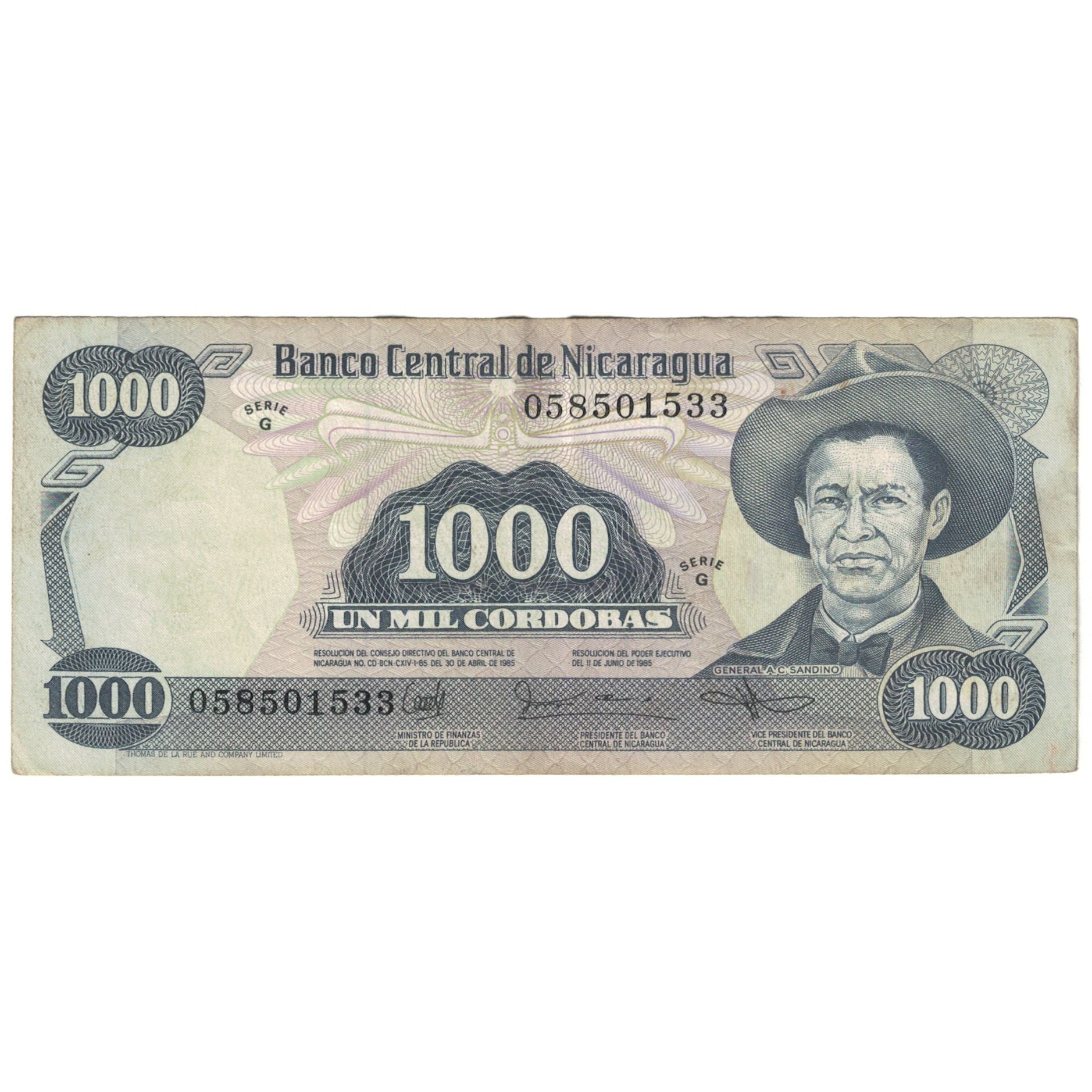 Banknote, Nicaragua, 1000 Cordobas, 1987, KM:145a, VF(20-25)