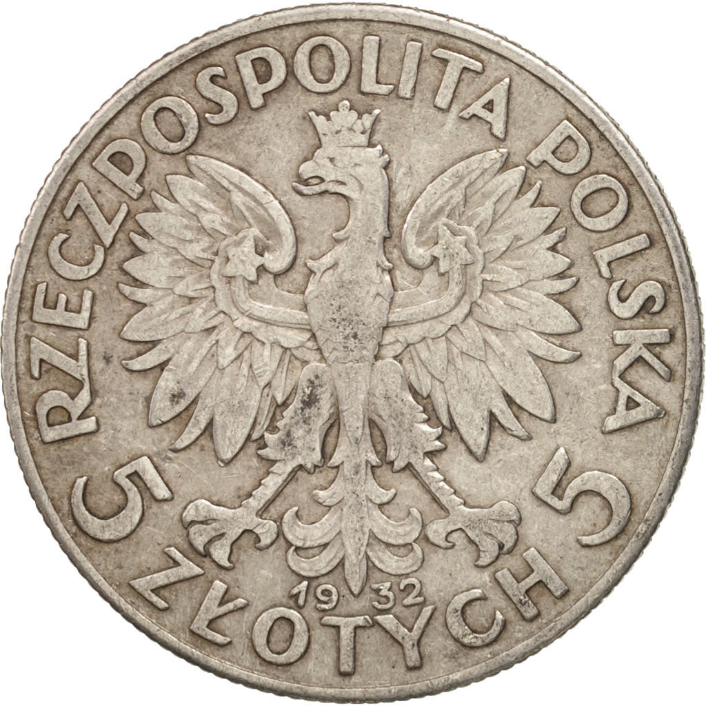 Poland, 5 Zlotych, 1932, Warsaw, EF(40-45), Silver, KM:21