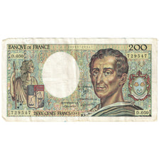 France, 200 Francs, Montesquieu, 1981, D.050, VG(8-10), Fayette:70.07, KM:155b