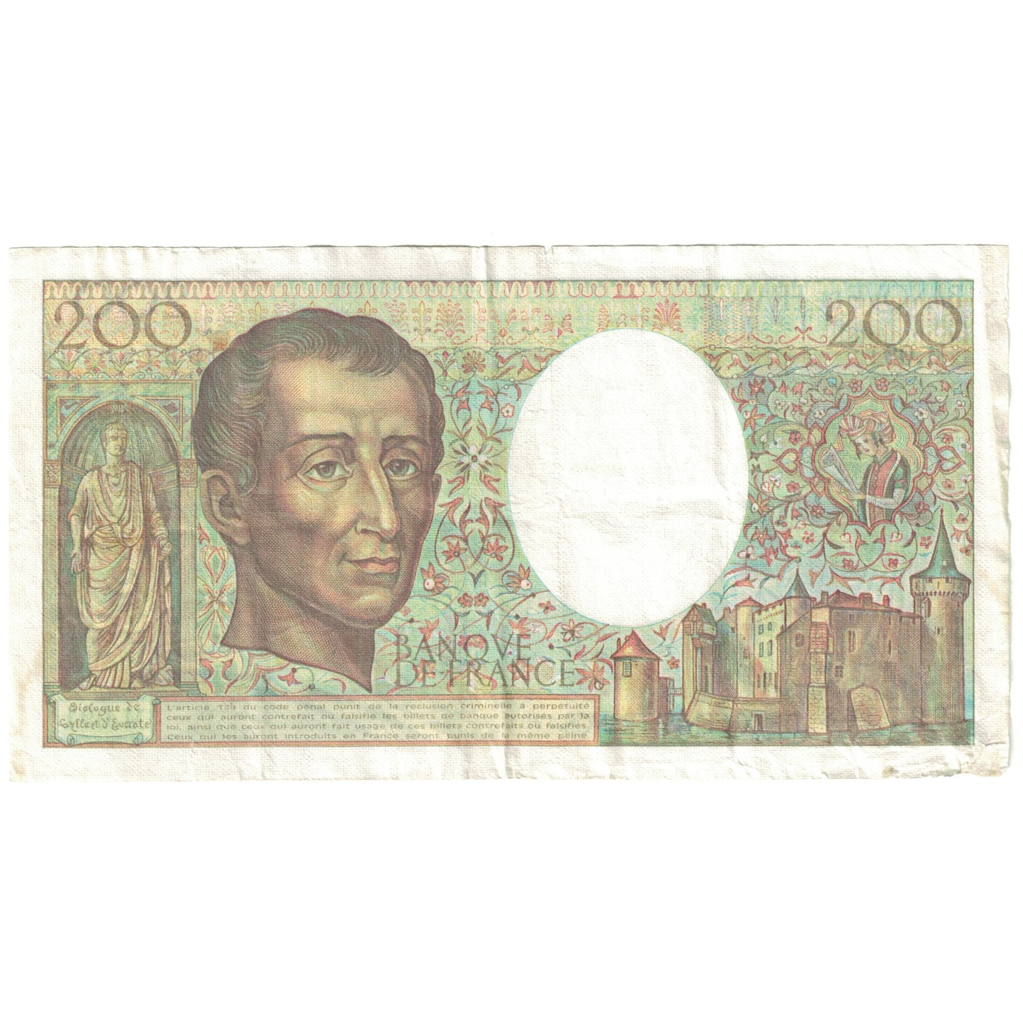 Francia, 200 Francs, Montesquieu, 1991, RC, Fayette:70.11, KM:155d