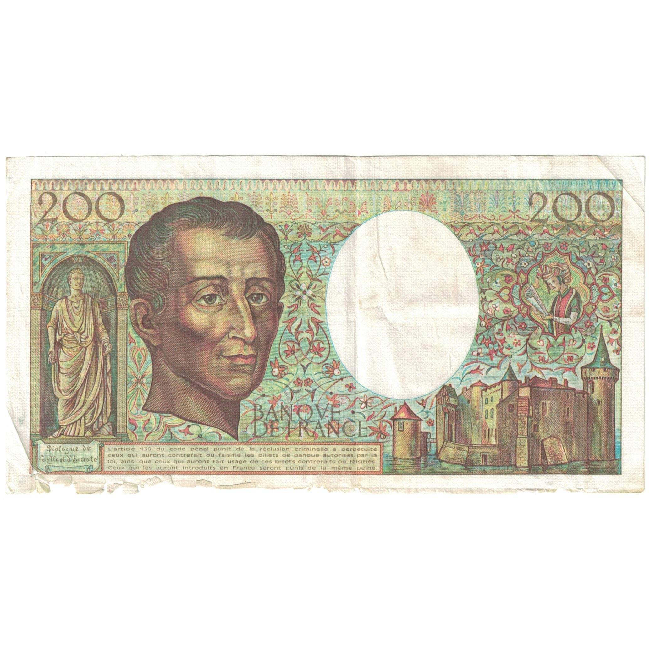 Francia, 200 Francs, Montesquieu, 1986, M.039, RC, Fayette:70.06, KM:155a