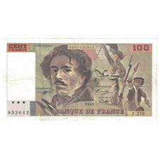 France, 100 Francs, Delacroix, 1995, AU(55-58), Fayette:69ter.02b, KM:154h