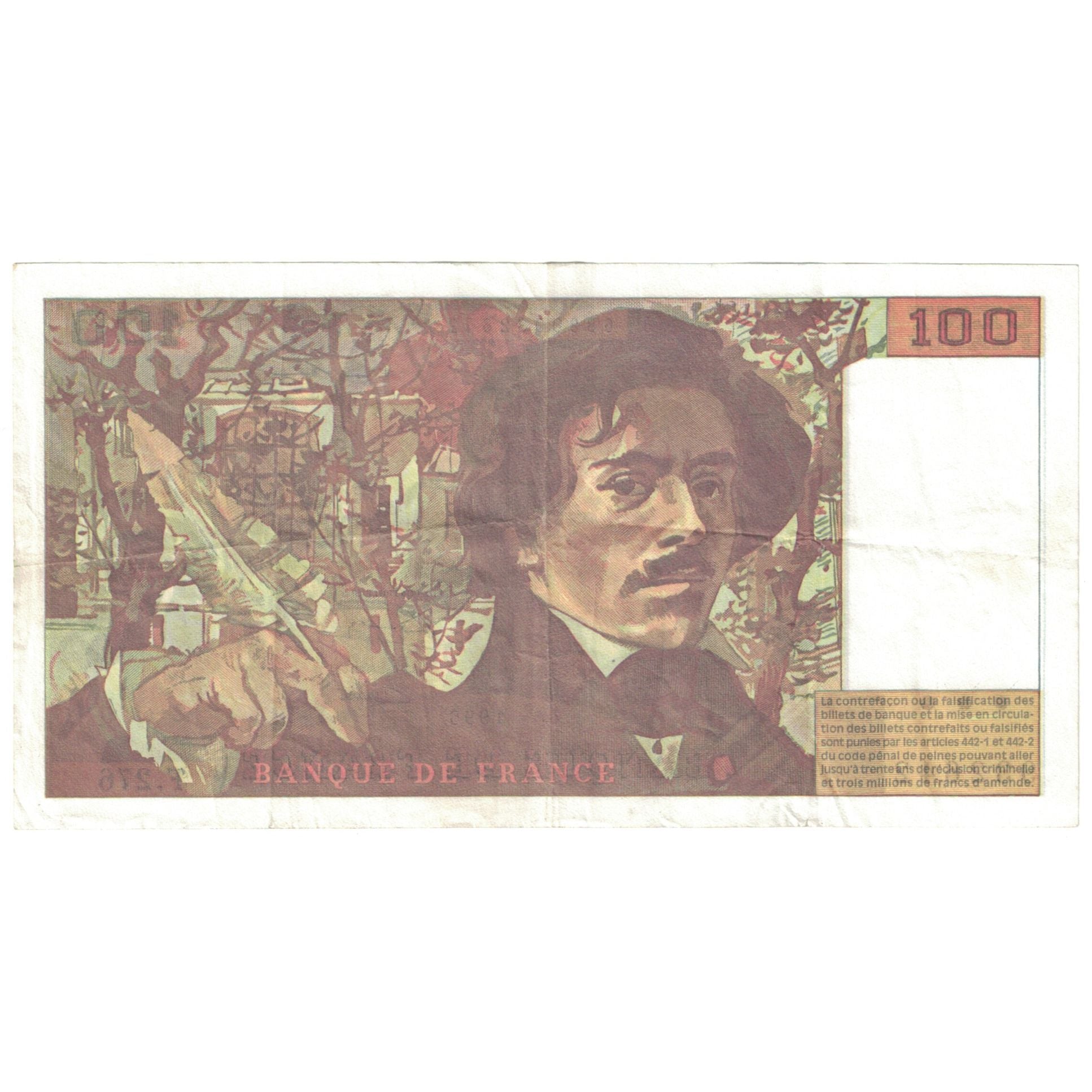 Francia, 100 Francs, Delacroix, 1995, EBC, Fayette:69ter.02b, KM:154h