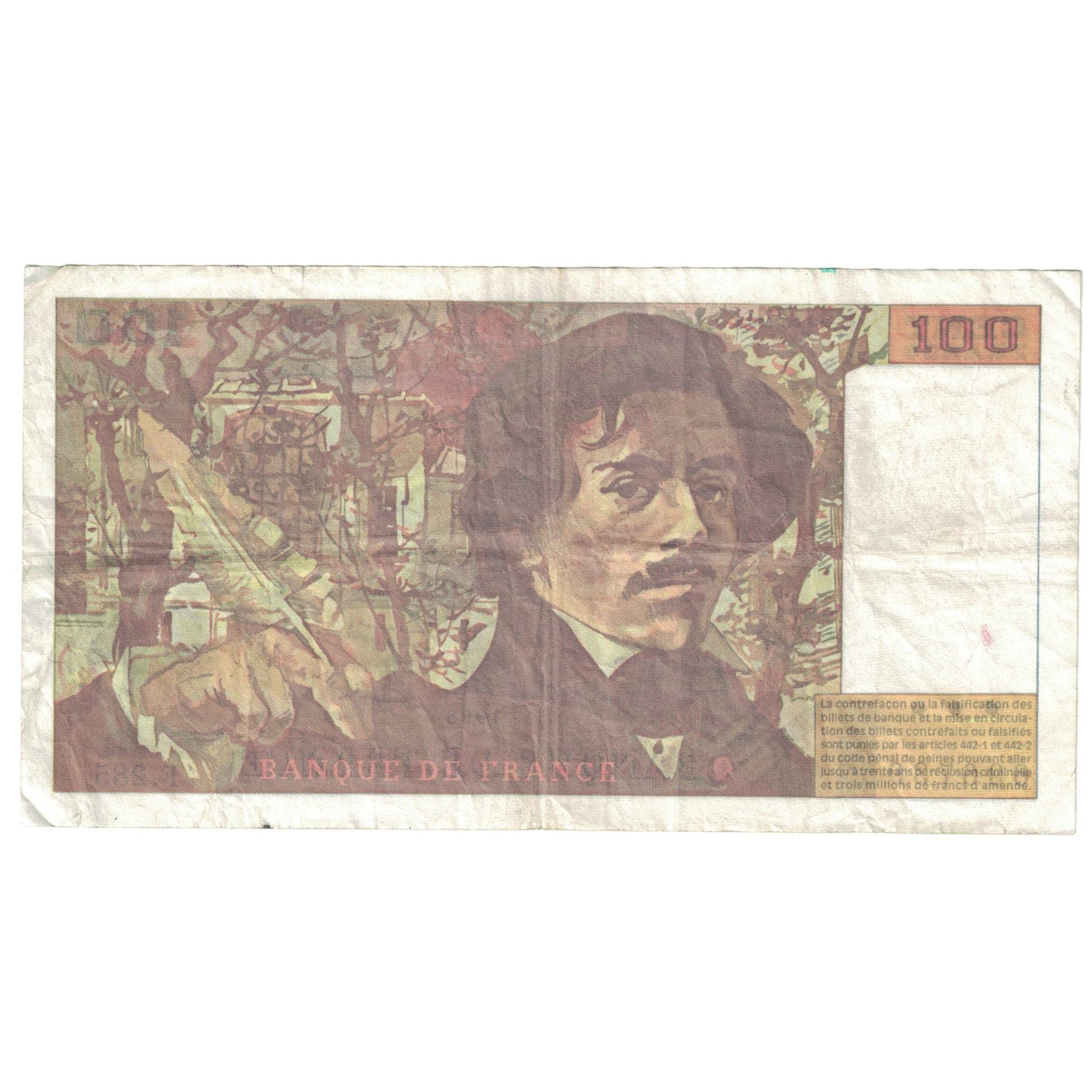 France, 100 Francs, 1995, VF(20-25), Fayette:69ter.2b, KM:154h