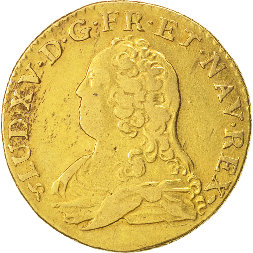 Frankreich, Louis XV, Louis d'or aux lunettes, 1726, Rouen, S+, KM 489.3