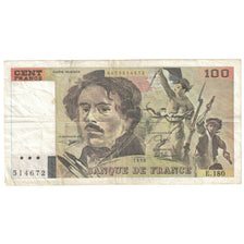 France, 100 Francs, Delacroix, 1990, VG(8-10), KM:154e