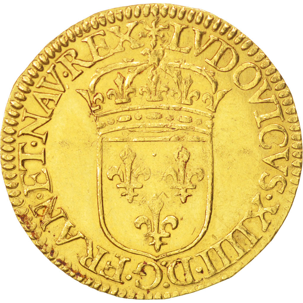 France, Louis XIV, Écu d'or, 1644, Arras, AU(55-58), Gold, KM:146.2, Gadoury 232