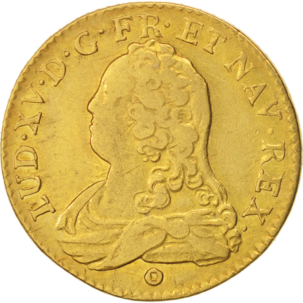 Coin, France, Louis XV, Louis d'or aux lunettes, Louis d'Or, 1727, Metz