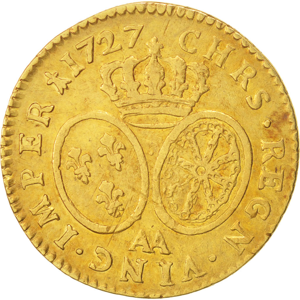 Coin, France, Louis XV, Louis d'or aux lunettes, Louis d'Or, 1727, Metz