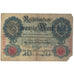 Banknote, Germany, 20 Mark, 1910, 1910-04-21, KM:40a, VG(8-10)