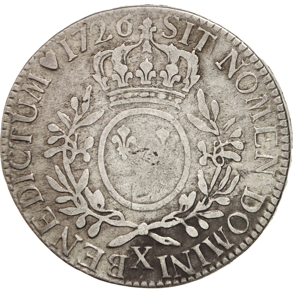 Frankreich, Louis XV, Écu aux branches d'olivier, 1726, Amiens, SGE+,KM486.23