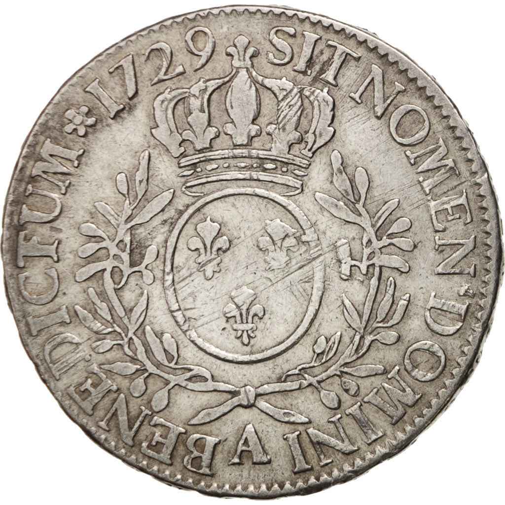 Coin, France, Louis XV, Écu aux branches d'olivier, Ecu, 1729, Paris